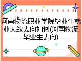 河南物流职业学院毕业生就业大致去向如何(河南物流毕业生去向)