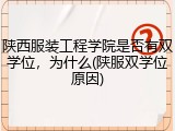 陕西服装工程学院是否有双学位,为什么(陕服双学位原因)