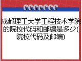 成都理工大学工程技术学院的院校代码和邮编是多少(院校代码及邮编)