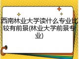 西南林业大学读什么专业比较有前景(林业大学前景专业)