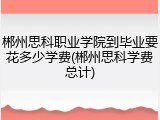 郴州思科职业学院到毕业要花多少学费(郴州思科学费总计)