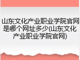 山东文化产业职业学院官网是哪个网址多少(山东文化产业职业学院官网)
