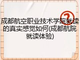 成都航空职业技术学院就读的真实感觉如何(成都航院就读体验)