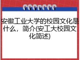 安徽工业大学的校园文化是什么，简介(安工大校园文化简述)