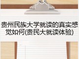 贵州民族大学就读的真实感觉如何(贵民大就读体验)