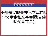 贵州建设职业技术学院有哪些奖学金和助学金呢(贵建院奖助学金)
