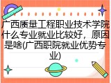 广西质量工程职业技术学院什么专业就业比较好，原因是啥(广西职院就业优势专业)