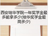 西安培华学院一年奖学金最多能拿多少(培华奖学金最高多少)