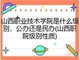 山西职业技术学院是什么级别，公办还是民办(山西职院级别性质)