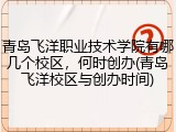 青岛飞洋职业技术学院有哪几个校区，何时创办(青岛飞洋校区与创办时间)