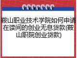 鞍山职业技术学院如何申请在读间的创业无息贷款(鞍山职院创业贷款)