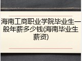 海南工商职业学院毕业生一般年薪多少钱(海南毕业生薪资)