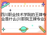 四川职业技术学院的王牌专业是什么(川职院王牌专业)