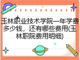 玉林职业技术学院一年学费多少钱，还有哪些费用(玉林职院费用明细)