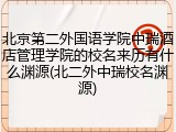 北京第二外国语学院中瑞酒店管理学院的校名来历有什么渊源(北二外中瑞校名渊源)