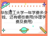 华东理工大学一年学费多少钱，还有哪些费用(华理学费及费用)