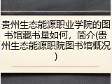 贵州生态能源职业学院的图书馆藏书量如何，简介(贵州生态能源职院图书馆概况)