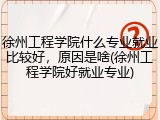 徐州工程学院什么专业就业比较好，原因是啥(徐州工程学院好就业专业)