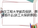 武汉工程大学能否保研，原因是什么(武工大保研原因)