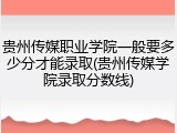贵州传媒职业学院一般要多少分才能录取(贵州传媒学院录取分数线)