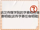 武汉传媒学院的学费和住宿费明细(武传学费住宿明细)