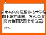 湖南有色金属职业技术学院图书馆在哪里，怎么样(湖南有色职院图书馆位置)