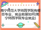 南宁师范大学师园学院有哪些专业，就业前景如何(南宁师园学院专业就业)