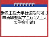 武汉工程大学就读期间可以申请哪些奖学金(武汉工大奖学金申请)