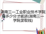 湖南三一工业职业技术学院要多少分才能进(湖南三一学院录取线)