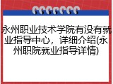 永州职业技术学院有没有就业指导中心，详细介绍(永州职院就业指导详情)