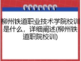 柳州铁道职业技术学院校训是什么，详细阐述(柳州铁道职院校训)