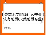 中央美术学院读什么专业比较有前景(央美前景专业)