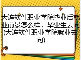 大连软件职业学院毕业后就业前景怎么样，毕业生去向(大连软件职业学院就业去向)