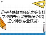 辽宁特殊教育师范高等专科学校的专业设置概况介绍(辽宁特教专业概览)