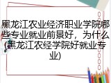 黑龙江农业经济职业学院哪些专业就业前景好，为什么(黑龙江农经学院好就业专业)