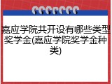 嘉应学院共开设有哪些类型奖学金(嘉应学院奖学金种类)