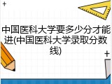 中国医科大学要多少分才能进(中国医科大学录取分数线)