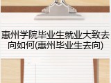 惠州学院毕业生就业大致去向如何(惠州毕业生去向)