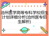 沧州医学高等专科学校招生计划详细分析(沧州医专招生解析)