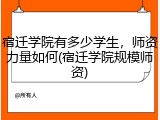 宿迁学院有多少学生，师资力量如何(宿迁学院规模师资)