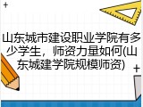 山东城市建设职业学院有多少学生，师资力量如何(山东城建学院规模师资)