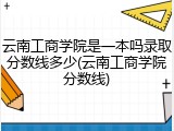 云南工商学院是一本吗录取分数线多少(云南工商学院分数线)