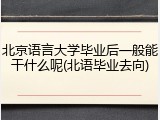 北京语言大学毕业后一般能干什么呢(北语毕业去向)