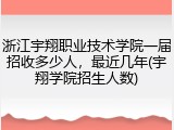 浙江宇翔职业技术学院一届招收多少人，最近几年(宇翔学院招生人数)