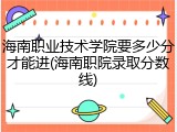 海南职业技术学院要多少分才能进(海南职院录取分数线)
