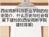 西安高新科技职业学院的校史简介，什么历史与社会背景下建校的(西安高新学院建校背景)