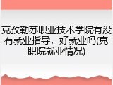 克孜勒苏职业技术学院有没有就业指导，好就业吗(克职院就业情况)