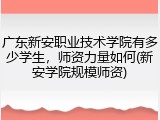 广东新安职业技术学院有多少学生，师资力量如何(新安学院规模师资)