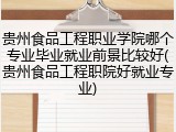 贵州食品工程职业学院哪个专业毕业就业前景比较好(贵州食品工程职院好就业专业)