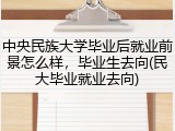 中央民族大学毕业后就业前景怎么样，毕业生去向(民大毕业就业去向)